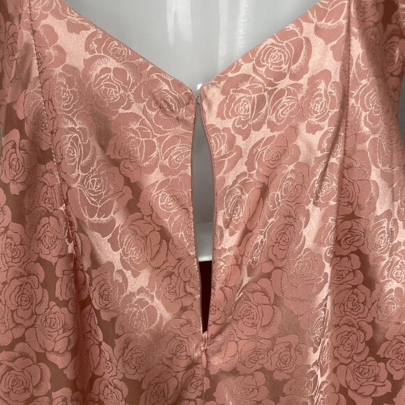 Lulus Dress Cowl Neck Pink Floral Print Iridescent Size Small Midi Side Slit - Picture 11 of 13